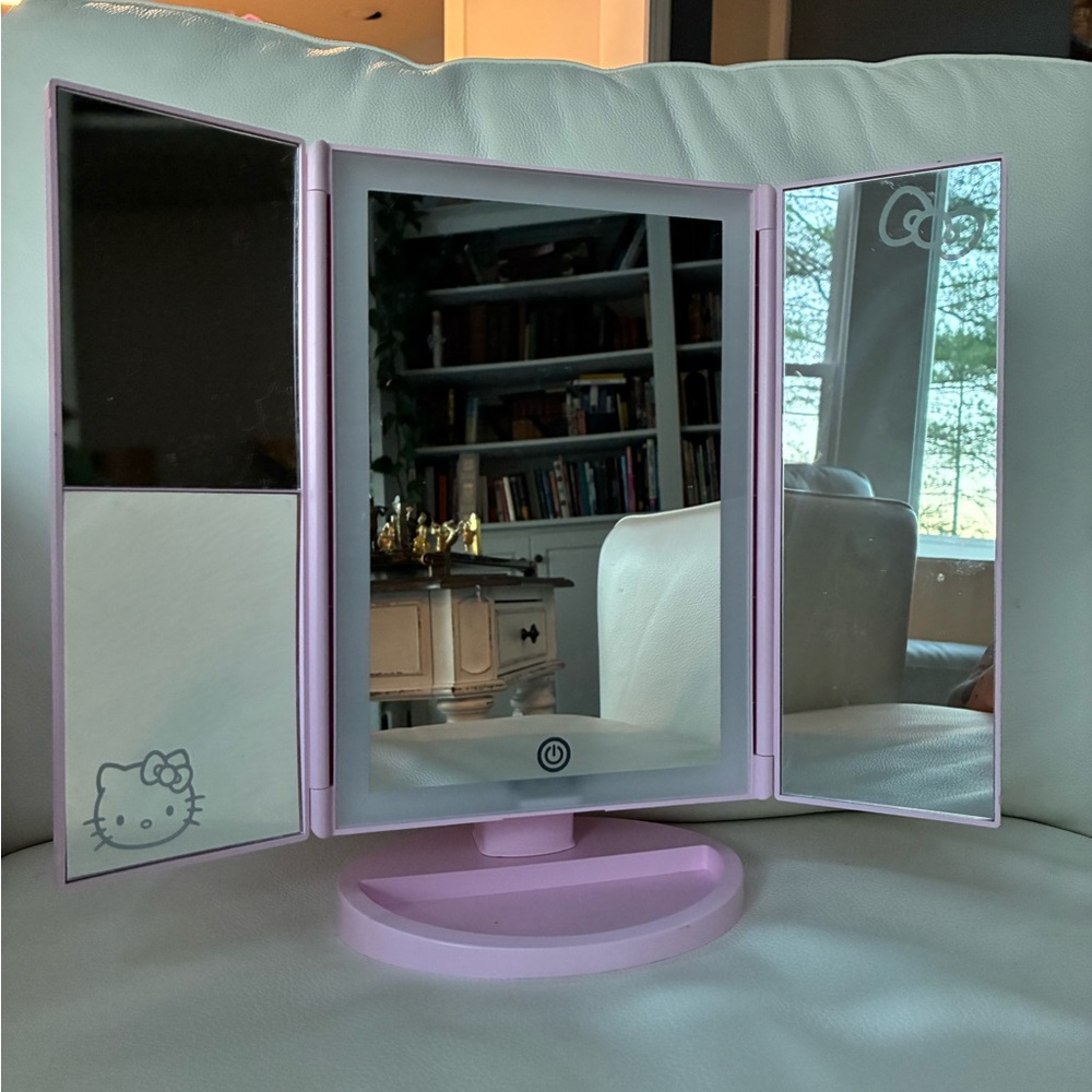 Impressions Pink Tri-Fold Vanity Mirror